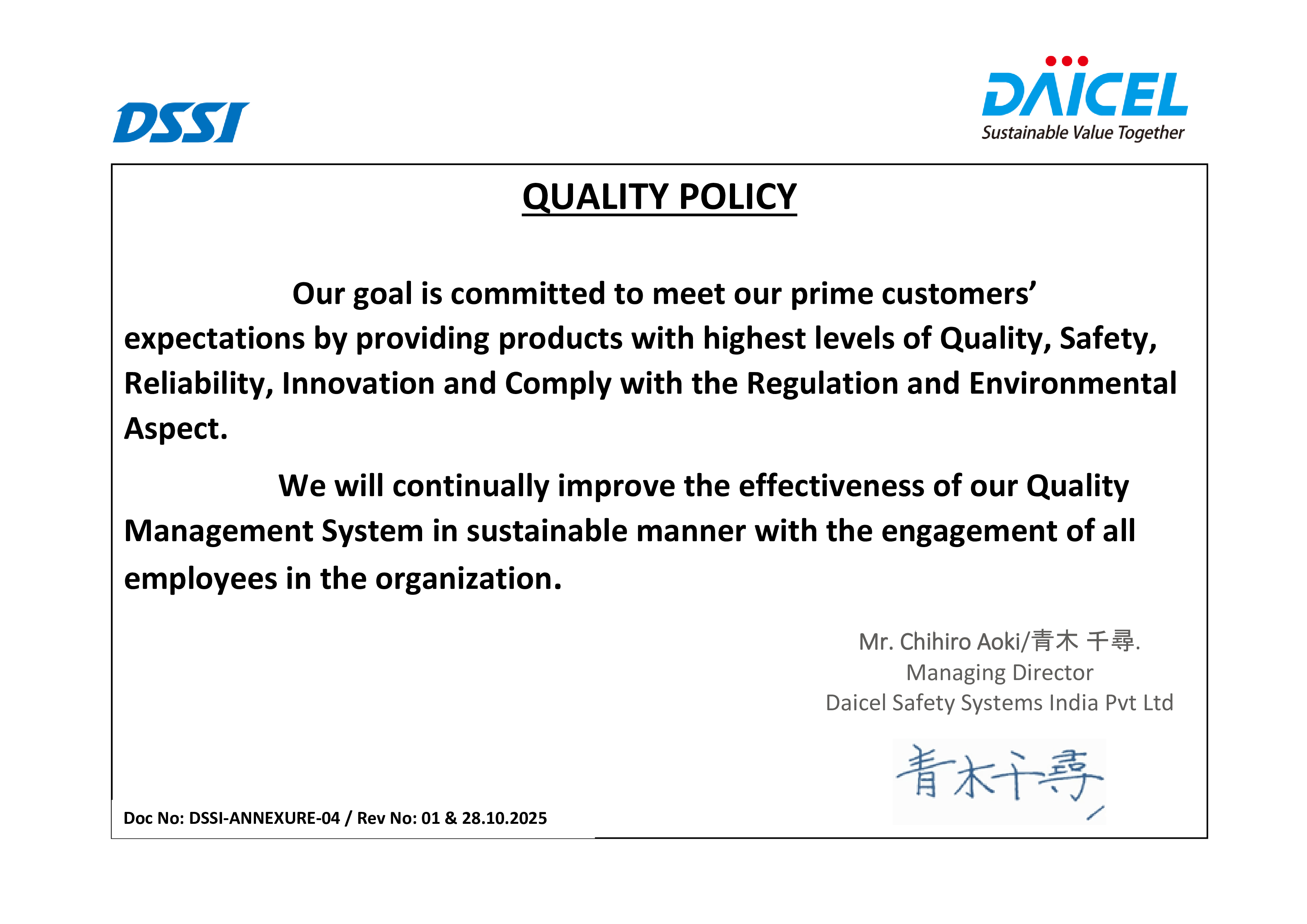 Quality Policy